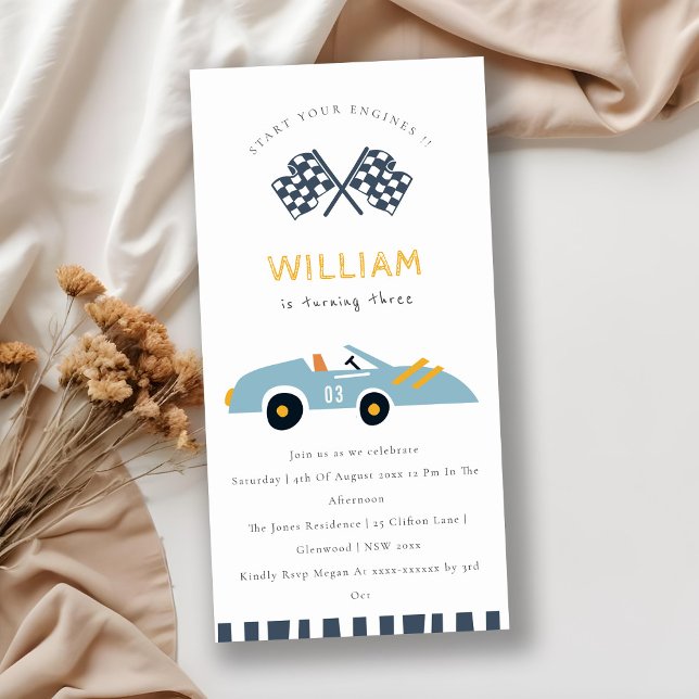 Niedliches elegantes Rennauto Kinder jeden Alters  Dankeskarte (Von Creator hochgeladen)