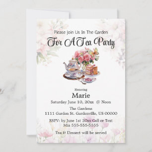 Niedliches elegantes Tea-Party/Party Einladung anp