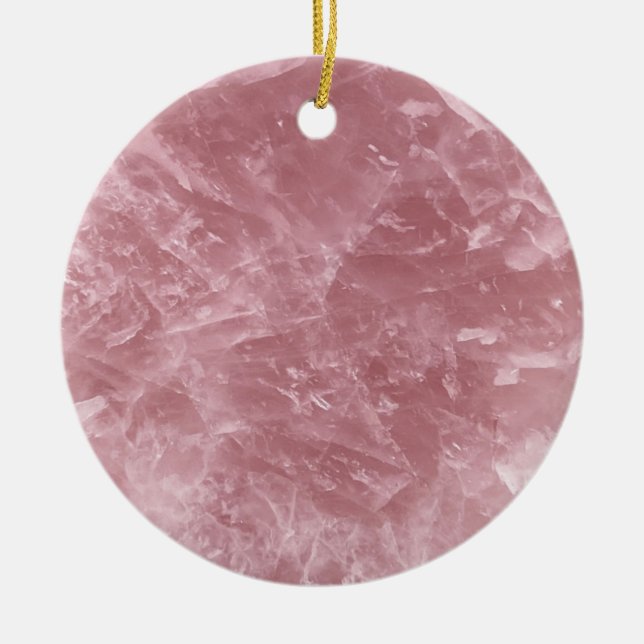 Niedliches Elegantes Trendy Baby Rosa Rose Quarz C Keramik Ornament (Vorne)