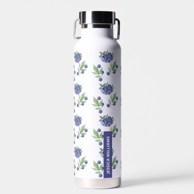 Niedliches elegantes Wasserfarben Blueberry Fruit  Trinkflasche (Vorne)