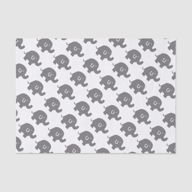 Niedliches Elephant Baby Dusche Geschenkpapier Seidenpapier (Vorderseite)