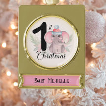 Niedliches Elephant Baby Girl 1. Weihnachtsfest