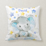 Niedliches Elephant Baby Name Kinderzimmer Kissen<br><div class="desc">Niedliches Elephant Baby Name Kinderzimmer</div>