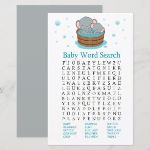 Niedliches Elephant Baby Shooter Word Search Game