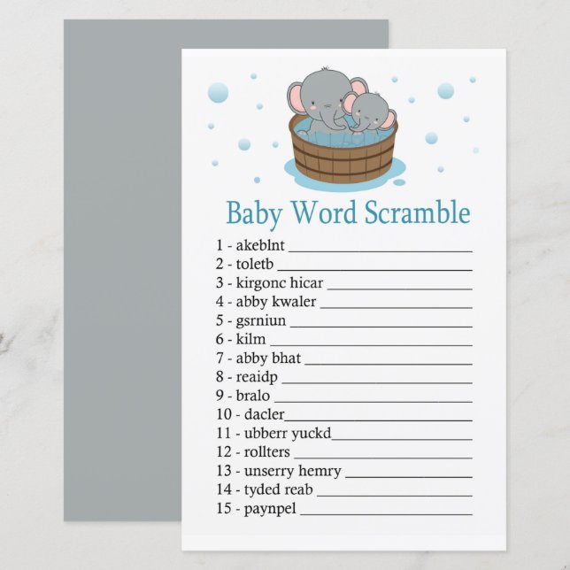 Niedliches Elephant Baby Wortspiel (Vorne/Hinten)