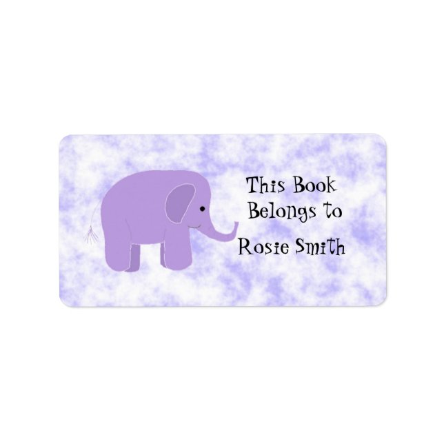 Niedliches Elephant-Buchzeichen Adressaufkleber (Vorne)