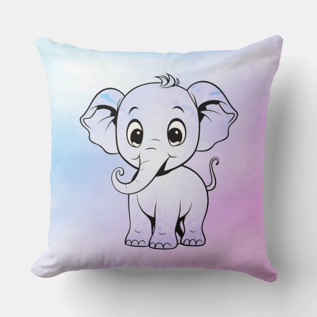 Niedliches Elephant-Throw-Kissen Kissen (Vorderseite)
