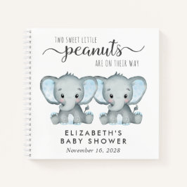 Niedliches Elephant Twin Boys Baby Shooting Guest  Notizbuch