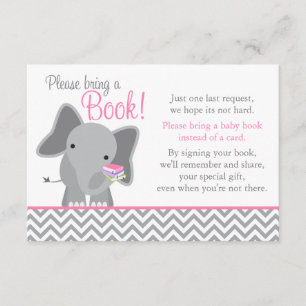 Niedliches Elephant Zickzack Pink Girl Babydusche  Begleitkarte