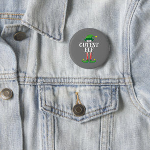 Niedliches Elf Matching Family Group Weihnachts-Pa Button