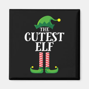 Niedliches Elf Matching Family Group Weihnachts-Pa Magnet