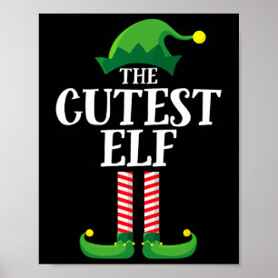 Niedliches Elf Matching Family Group Weihnachts-Pa Poster