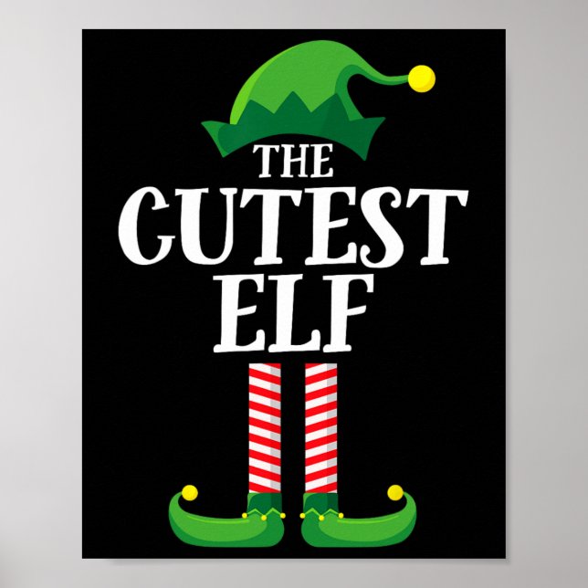 Niedliches Elf Matching Family Group Weihnachts-Pa Poster (Vorne)