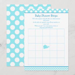 Niedliches Eltern & Baby Whale Blue Boy Bingo Einladung