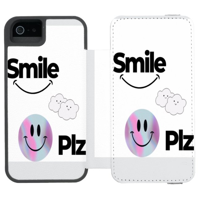 Niedliches Emoji Design & Positive Vibes Schutzhül Incipio iPhone Geldbeutel-Hülle (Folio Geöffnet)