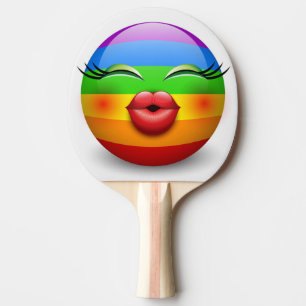 Niedliches Emoji-Gesicht Tischtennis Schläger