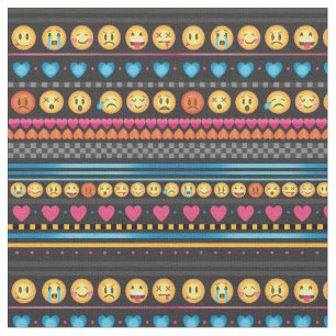 Niedliches Emoji Streifen-Gewebe Stoff