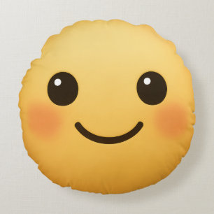 Niedliches Emojusgesicht Rundes Kissen
