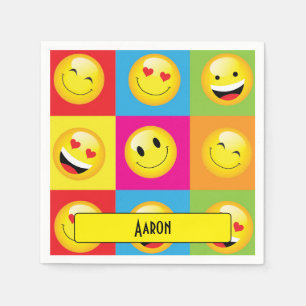 Niedliches Emoticon Gelbe Gesichter Emoji-Party Serviette