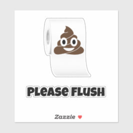 Niedliches Emoticon-Kack und Toilettenpapier Aufkleber