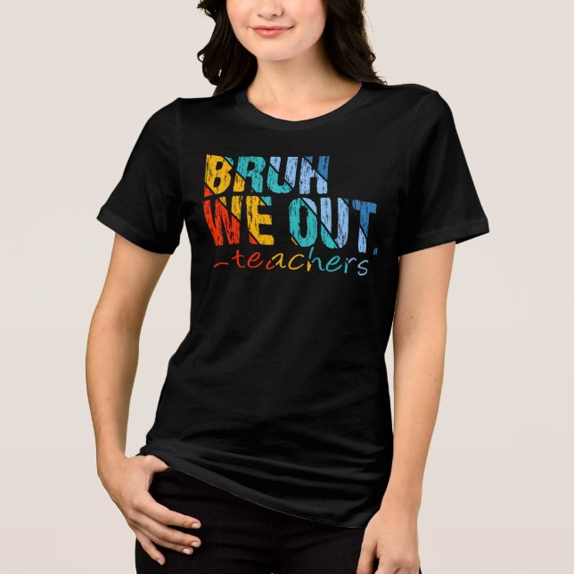 Niedliches Ende des Schuljahres Lehrerin Sommer Br Tri-Blend Shirt (Vorderseite)