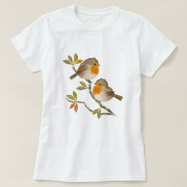 Niedliches Englisch Robin Birds T Shirt