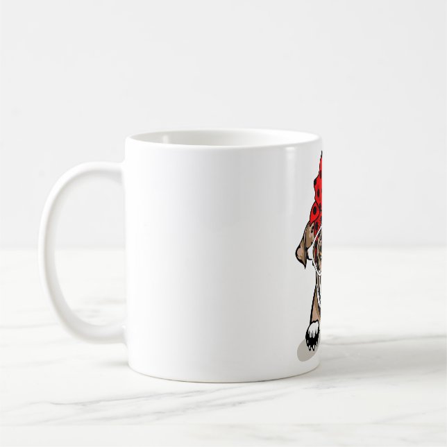 Niedliches englisches Bulldog Xmas Kariertes Headb Kaffeetasse (Links)