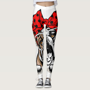 Niedliches englisches Bulldog Xmas Kariertes Headb Leggings