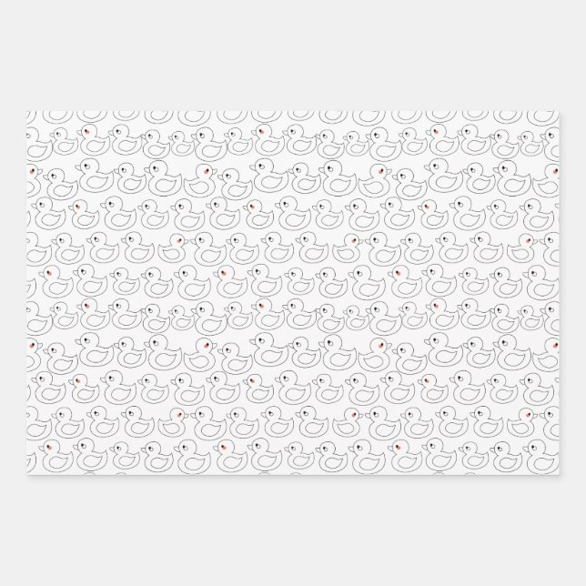 Niedliches Entenmuster Geschenkpapier Set (Vorderseite)