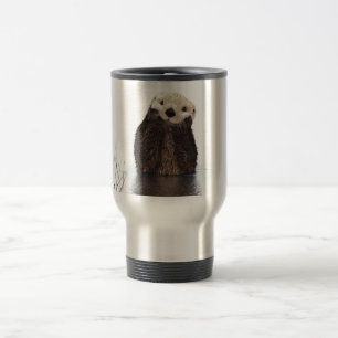 Niedliches entzückendes flaumiges Ottertier Reisebecher