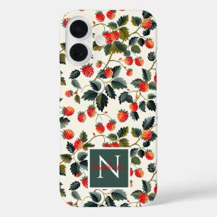 Niedliches Erdbeerdesign mit individuelle Name iPhone 16 Hülle