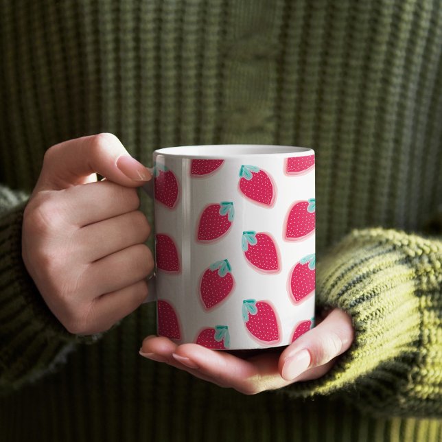 Niedliches Erdbeerfruchtmuster Kaffeetasse (Strawberry Pattern Mug)