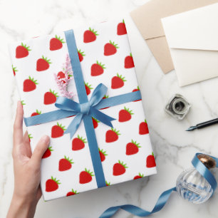 Niedliches Erdbeermuster Geschenkpapier