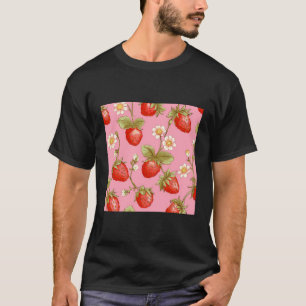 Niedliches Erdbeermuster T-Shirt