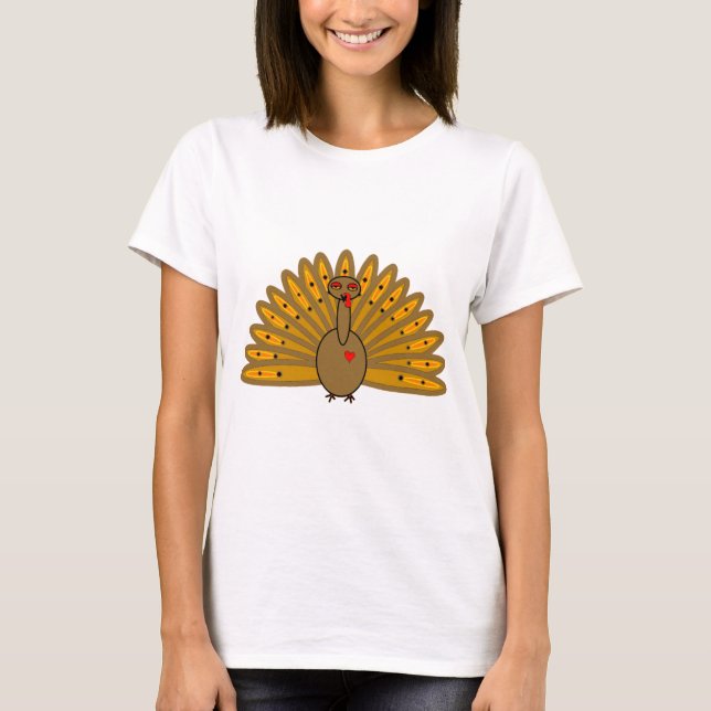 Niedliches Erntedankfest Türkei T-Shirt (Vorderseite)