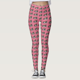 Niedliches Esel-Fossil, das auf rosa Tanz schläft Leggings
