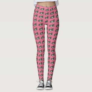 Niedliches Esel-Fossil, das auf rosa Tanz schläft Leggings
