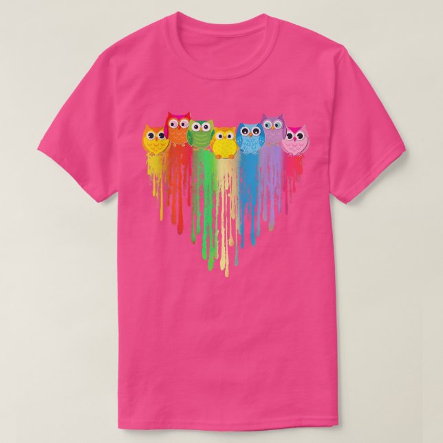 Niedliches Eule Herz LGBTQ Proud Gay Pride Monat K T-Shirt (Design vorne)