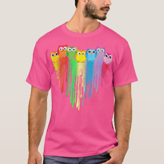 Niedliches Eule Herz LGBTQ Proud Gay Pride Monat K T-Shirt
