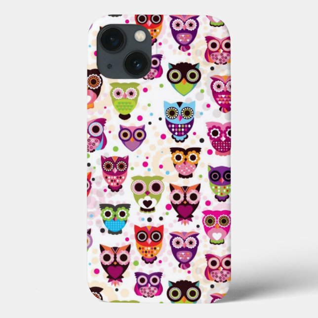 Niedliches Eule-Hintergrundmuster für Kinder Case-Mate iPhone Hülle (Rückseite)