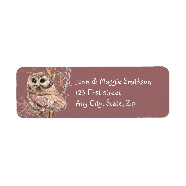 Niedliches Eule in Baum Bird Nature Custom Art (Vorne)