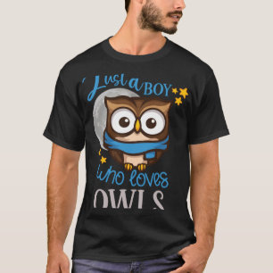 Niedliches Eule Owl Nur ein Junge, der Eulen Liebe T-Shirt