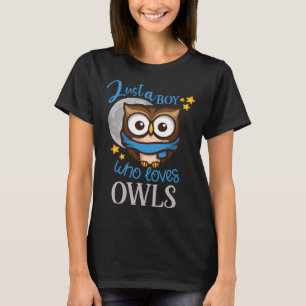 Niedliches Eule Owl Nur ein Junge, der Eulen Liebe T-Shirt