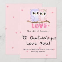 Niedliches Eule-Valentinstag