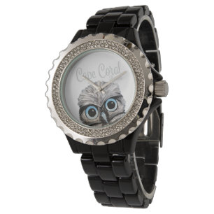 Niedliches Eulen-Kap korallenrotes Florida - Armbanduhr