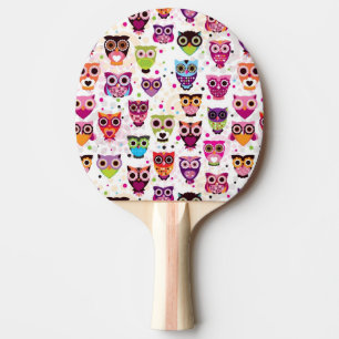Niedliches Eulenhintergrundmuster für Kinder Tischtennis Schläger