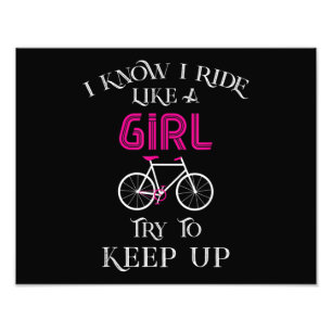 Niedliches Fahrrad Frau Girl Fahrradlerin Fotodruck