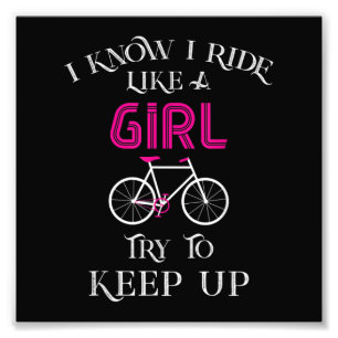 Niedliches Fahrrad Frau Girl Fahrradlerin Fotodruck