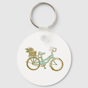Niedliches Fahrrad mit Tulips Schlüsselanhänger