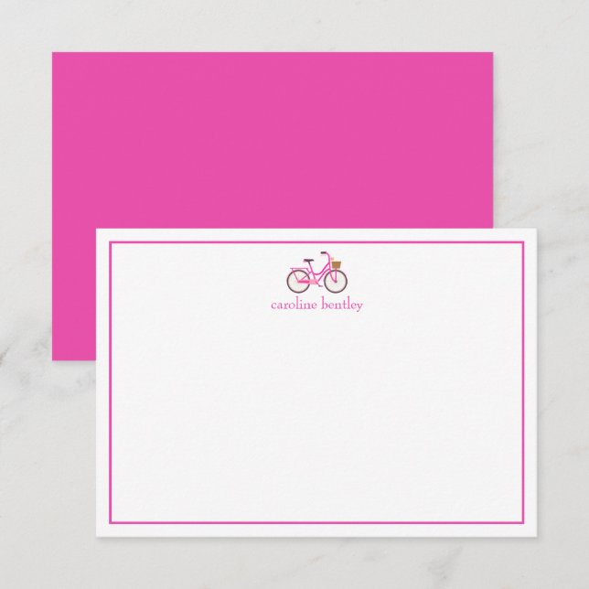 Niedliches Fahrrad Personalisierte Mitteilungskart Dankeskarte (Vorne/Hinten)